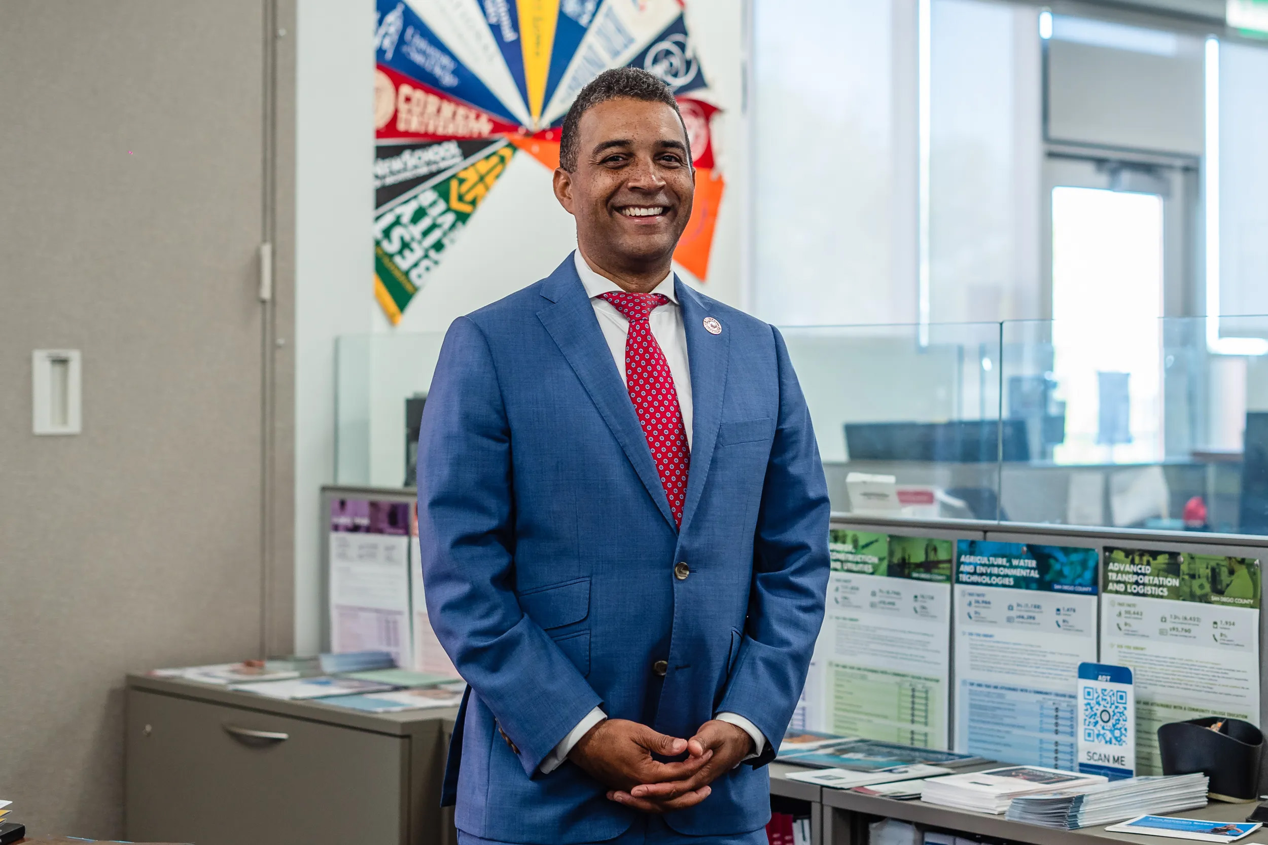 Dr. Ricky Shabazz, president of San Diego City College poses for a photo on campus Nov. 30, 2022. / Photo by Ariana Drehsler