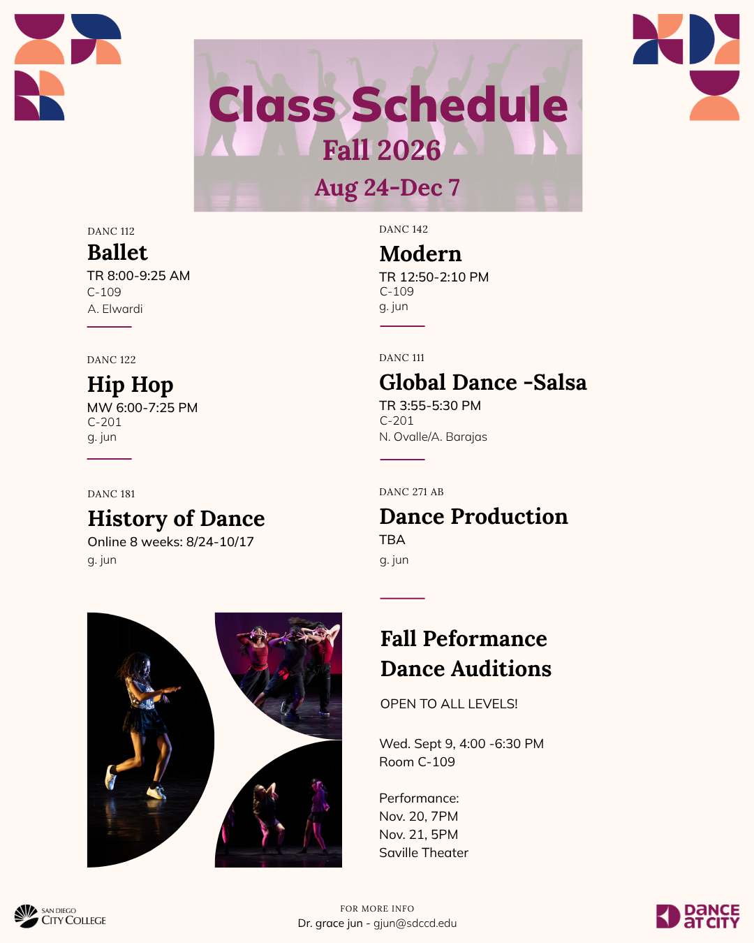 Dance@City Fall Classes Poster