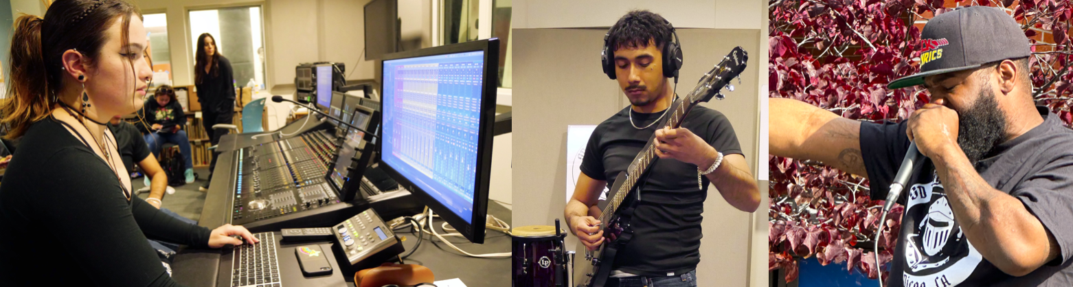 Musicians performing at recording