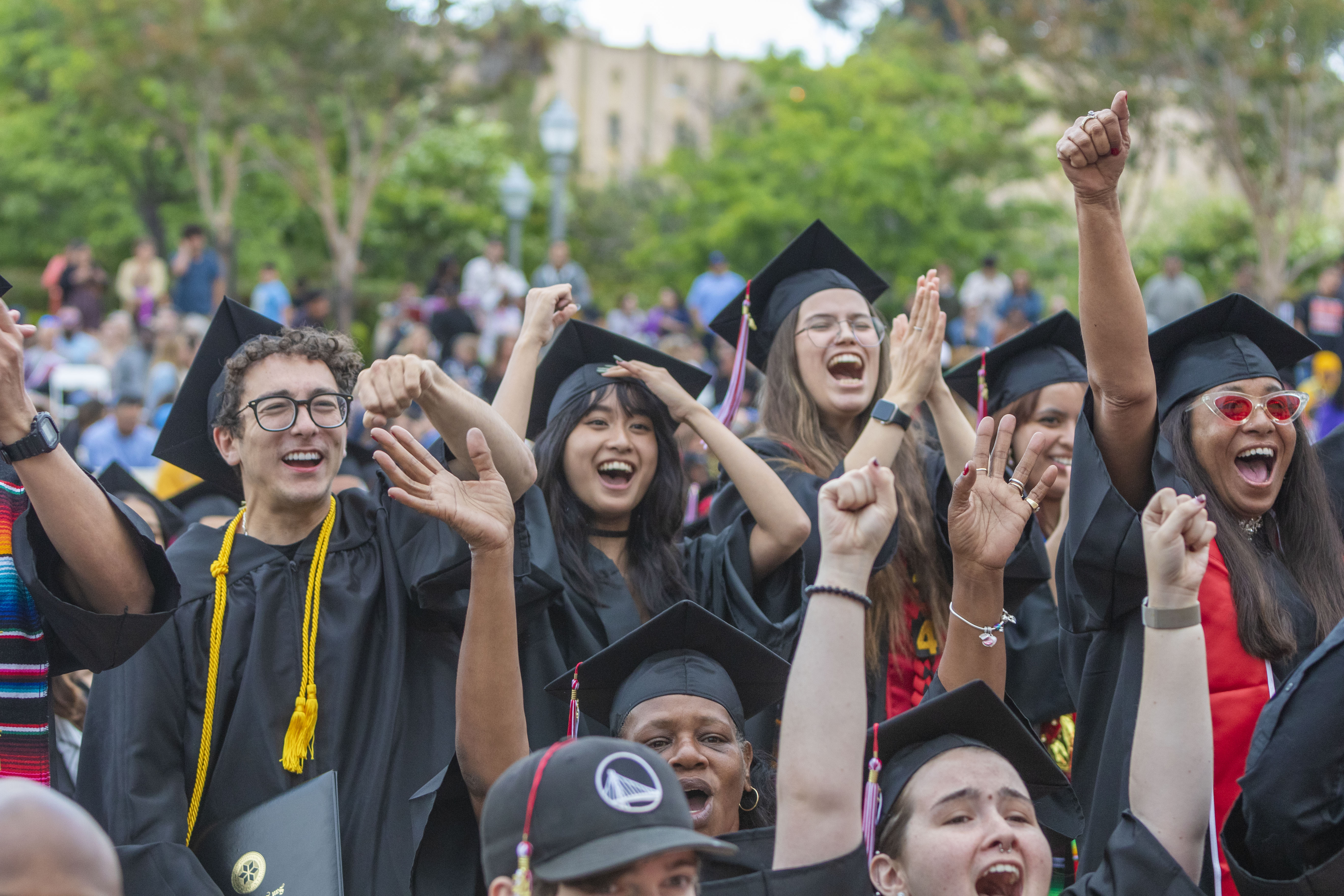 Group of students happy at graduation
