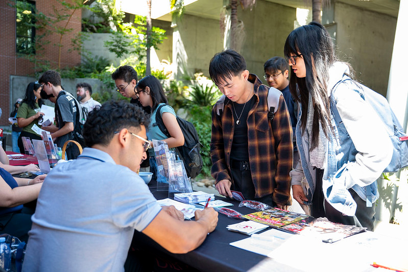 Students visiting tabling session