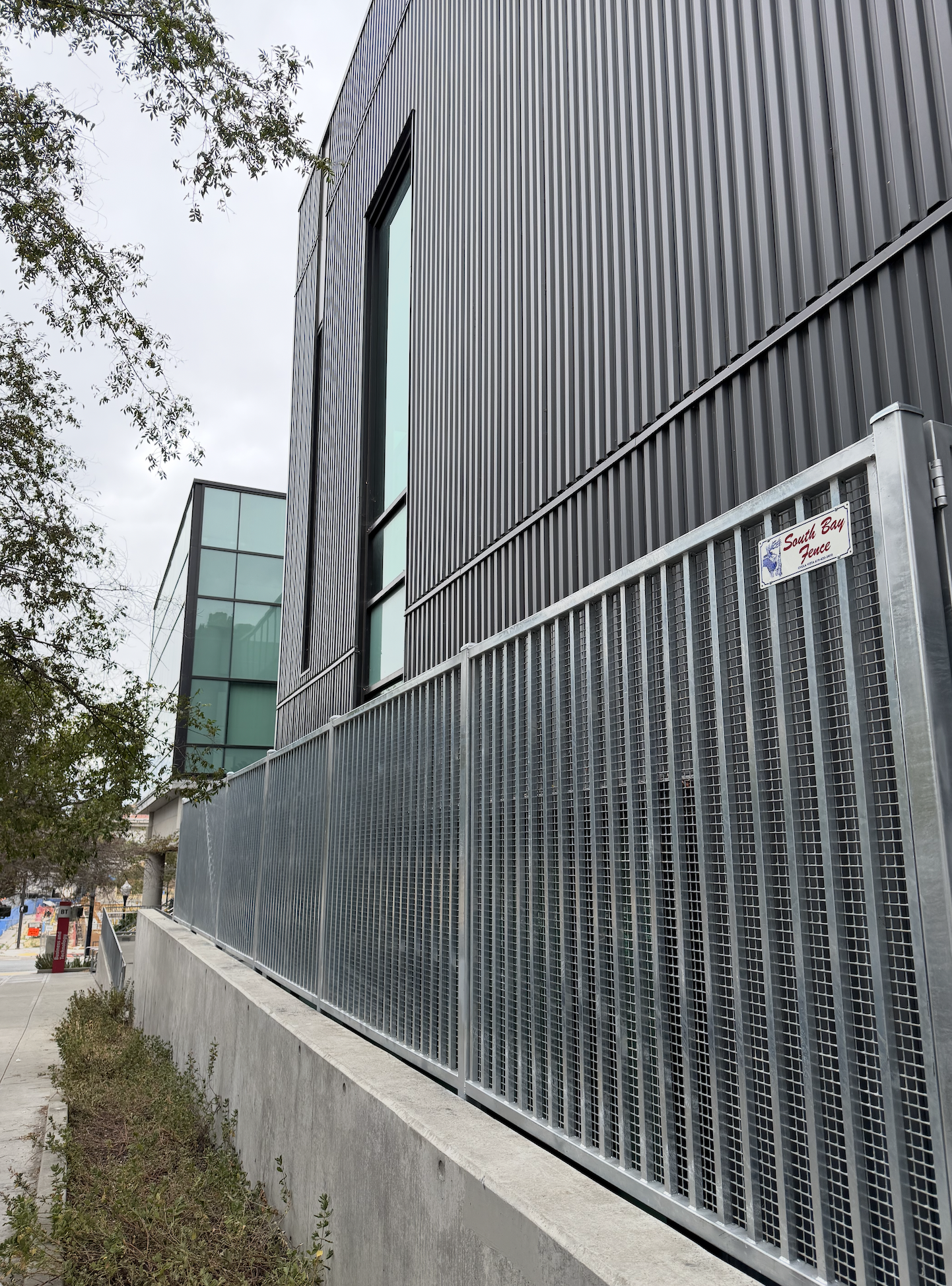 Fence located northside of BT building