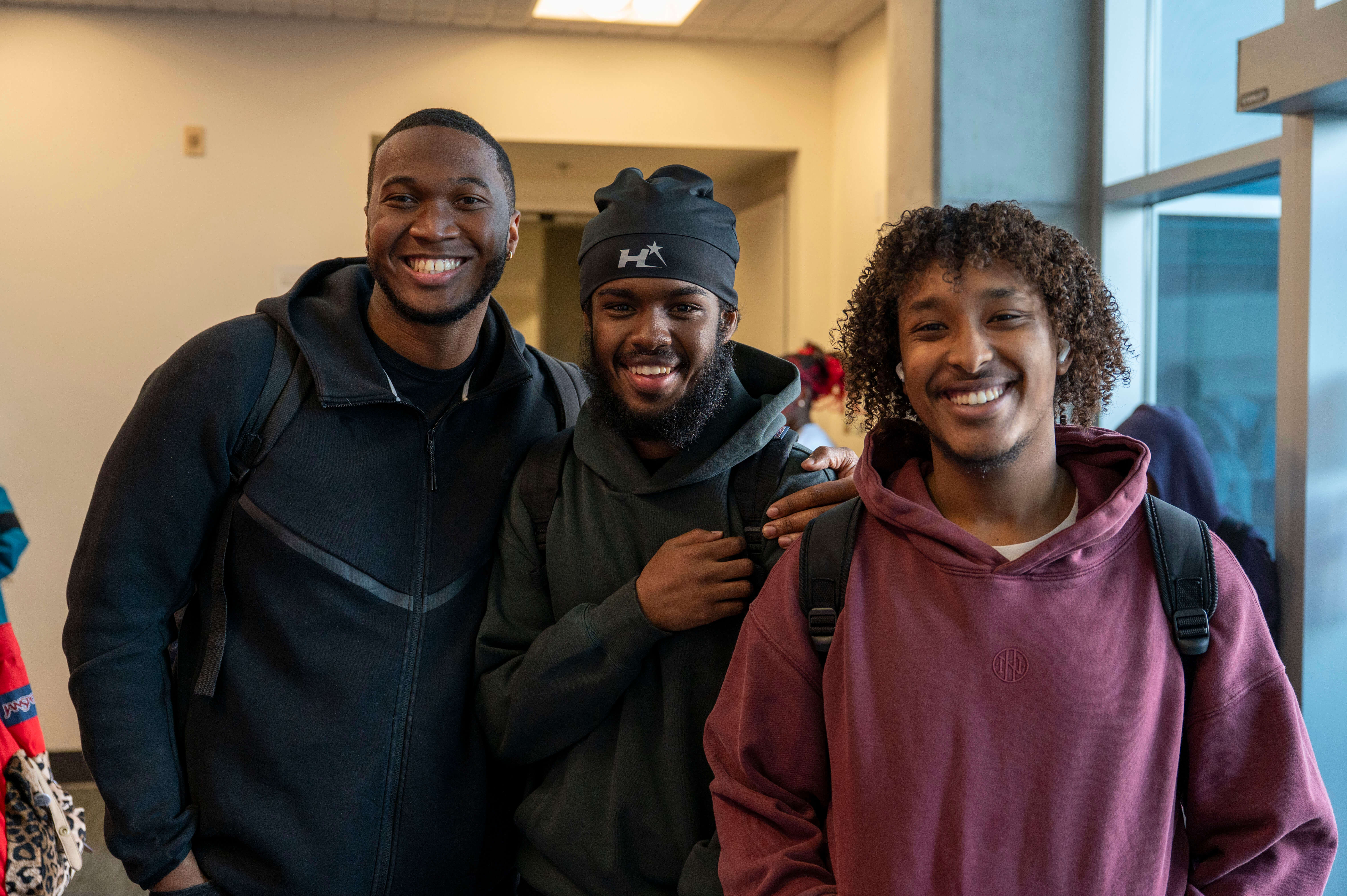 students posing at event