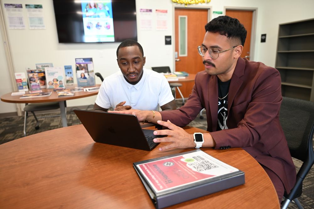 Counselor advising a student