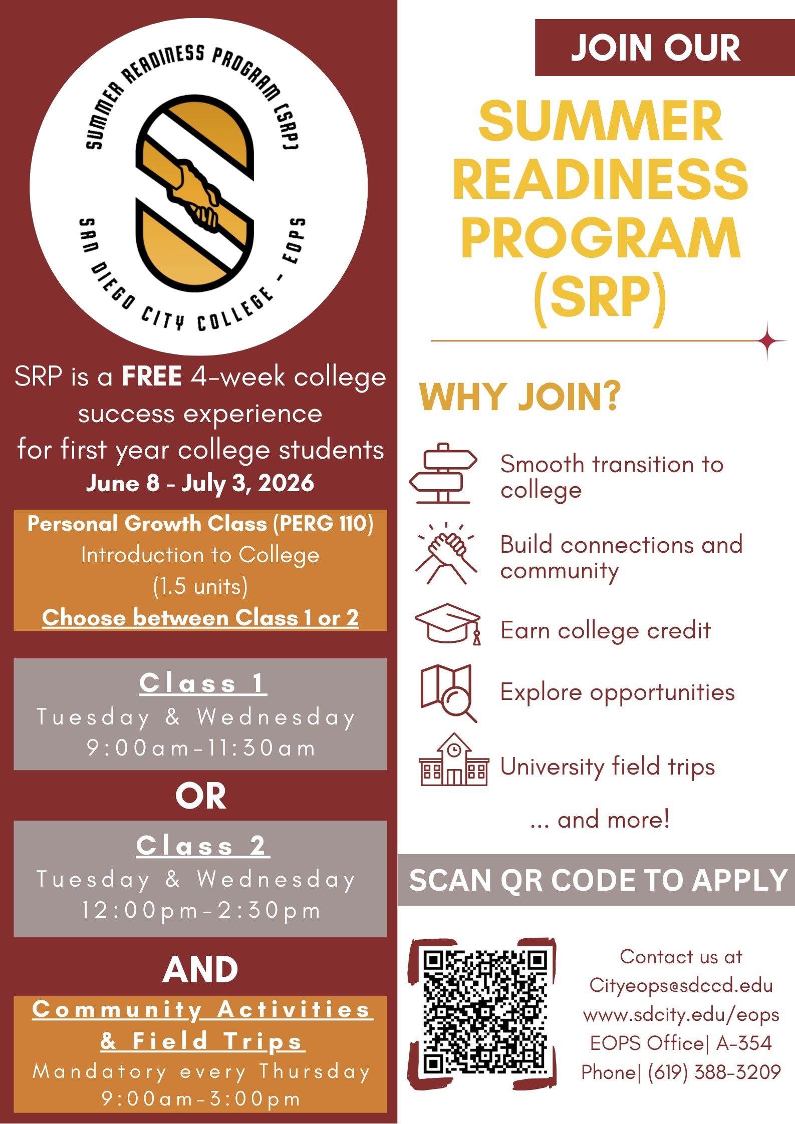 Summer Readiness Program 2026 Flyer